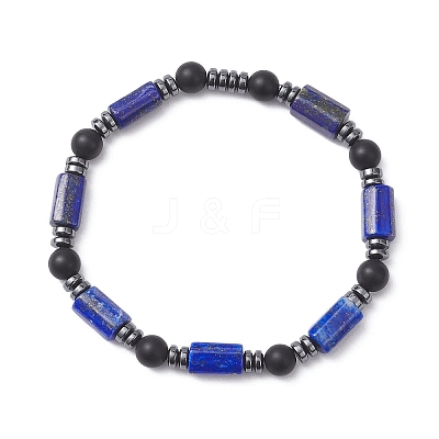 Natural & Synthetic Mixed Gemstone Beads Stretch Bracelets BJEW-JB12722-1
