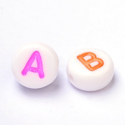 Initial Acrylic Horizontal Hole Beads X-OACR-E001-20-1