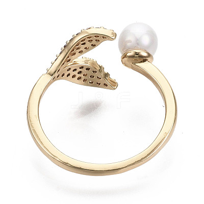 Brass Micro Pave Clear Cubic Zirconia Cuff Rings X-RJEW-N030-008-NF-1
