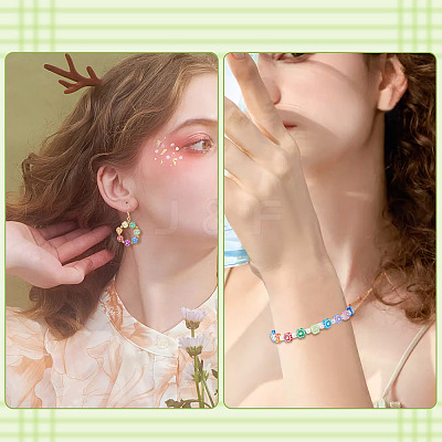 500Pcs Plastic Flower Beads KY-TADJ0001-07B-1