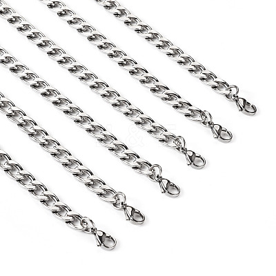 Stainless Steel Curb Chain Necklaces for Men Women NJEW-TAC0001-018-1