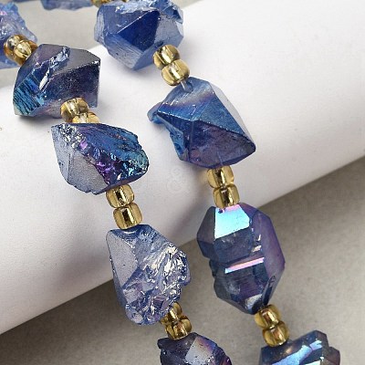Electroplated Raw Rough Natural Amethyst Beads Strands G-Z131-J02-09-1