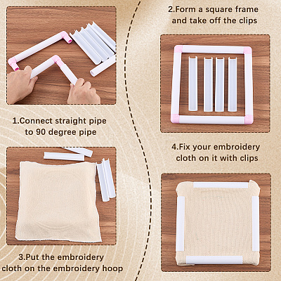 3 Stes 3 Styles Plastic Cross Stitch Embroidery Hoops DIY-CP0012-44B-1