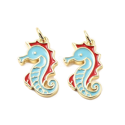 Brass Enamel Pendants KK-L237-027G-04-1