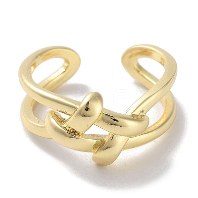 Brass Cuff Rings RJEW-G310-07G-1