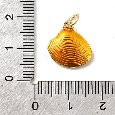 Brass Enamel Shell Charms KK-A268-08G-1
