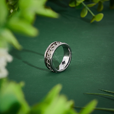1Pc Tungsten Steel Grooved Finger Ring Settings RJEW-UN0002-93A-1