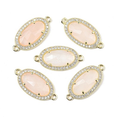 Natural Rose Quartz Faceted Oval Links G-B126-06G-08-1
