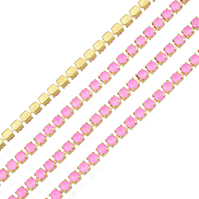 Brass Rhinestone Strass Chains CHC-N017-003B-C06-1