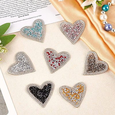 Glitter Hotfix Rhinestone Iron on Patches DIY-FG0001-70-1