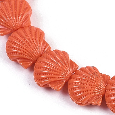Synthetic Coral Dyed Carved Beads Strands CORA-K009-05B-02-1