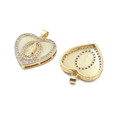 Brass Micro Pave Cubic Zirconia Pendants KK-Q006-22G-01-1