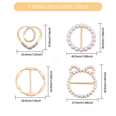 12Pcs 4 Styles Alloy Resin Buckle Clasps FIND-GL0002-20-1