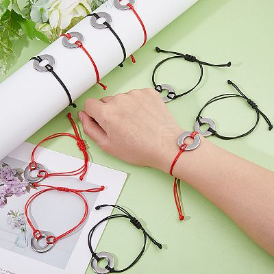 10Pcs 2 Colors Eco-Friendly Korean Waxed Polyester Braided Beaded Bracelets BJEW-DC00004-1