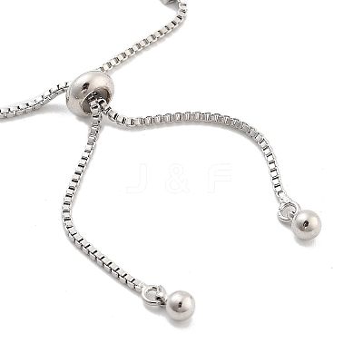 Brass Pave Clear Cubic Zirconia Rectangle Box Chain Slider Bracelets BJEW-YWC0002-05B-P-1