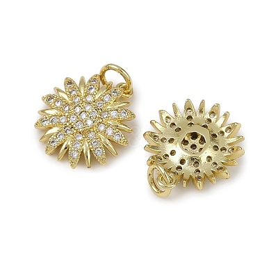 Brass Micro Pave Cubic Zirconia Pendants KK-I358-063G-G-1