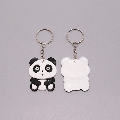 PVC Plastci Panda Keychain KEYC-WH0025-011-1
