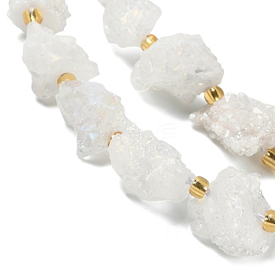 Electroplated Natural Druzy Agate Beads Strands G-G289-02B-1