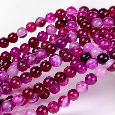 Natural Striped Agate/Banded Agate Beads AGAT-6D-3-1