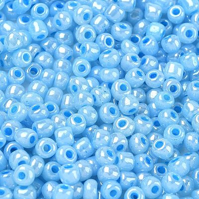 DIY Craft Beads 6/0 Ceylon Round Glass Seed Beads X-SEED-A011-4mm-143-1