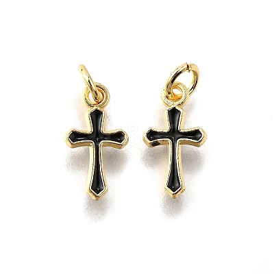 Brass Enamel Charms KK-C106-04G-1