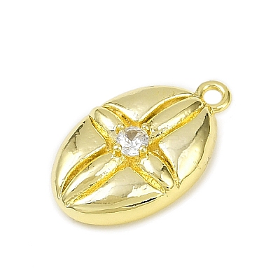 Brass Pave Clear Cubic Zirconia Pendants KK-L238-27G-1
