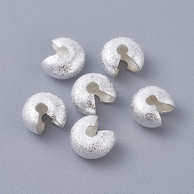 Textured Brass Crimp Beads Covers KK-I665-23S-1