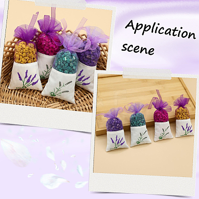 25Pcs Printed Cotton Organza Dried Flower Storage Drawstring Bags with Ribbon ABAG-SP0001-56A-1