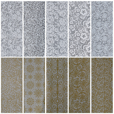 10 Rolls PET Lace Flower Nail Foils Floral Transfer Paper STIC-WH20010-16A-1