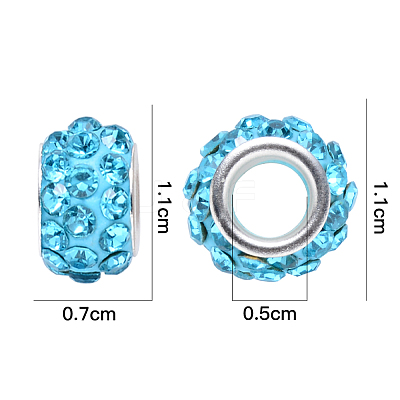 Polymer Clay Rhinestones European Beads FPDL-S015-01-B-1