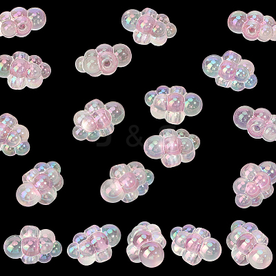 35Pcs UV Plating Rainbow Iridescent Acrylic Beads PACR-PA0001-23A-1