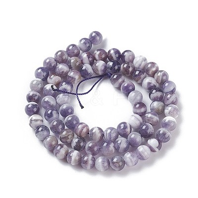 Natural Chevron Amethyst Beads Strands G-P428-04A-6mm-1