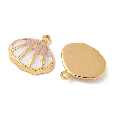 304 Stainless Steel Enamel Pendants STAS-U057-15G-B-1