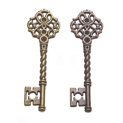 Key Tibetan Style Pendant Rhinestone Settings TIBEB-A101291-R-LF-1