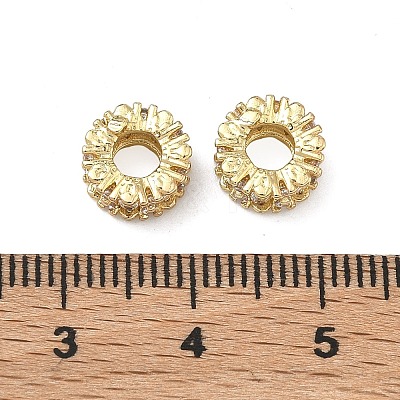 Brass Clear Cubic Zirconia Beads KK-D228-20G-1