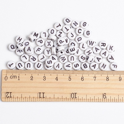 Acrylic Horizontal Hole Letter Beads MACR-2083-1