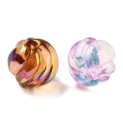 Transparent UV Plating Iridescent Acrylic Beads X1-OACR-Q189-06-1