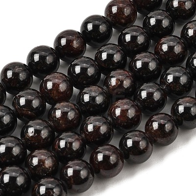 Natural Garnet Gemstone Beads Strands G-R263-9mm-1