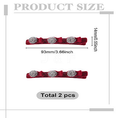 2Pcs PP and Velvet and Resin Alligator Hair Clips for Women Girls PHAR-LP0003-006A-1
