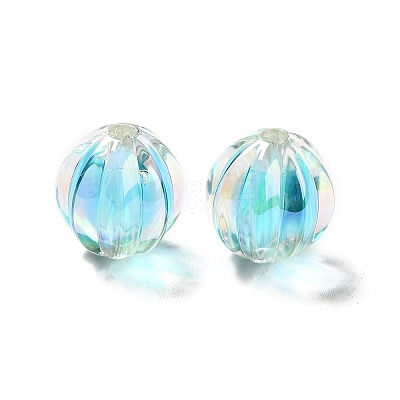 Two Tone UV Plating Rainbow Iridescent Acrylic Beads TACR-D010-05A-1