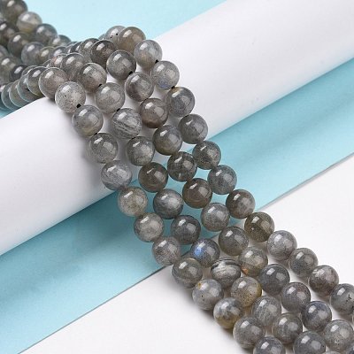 Natural Labradorite Bead Strands G-P259-03-6mm-1