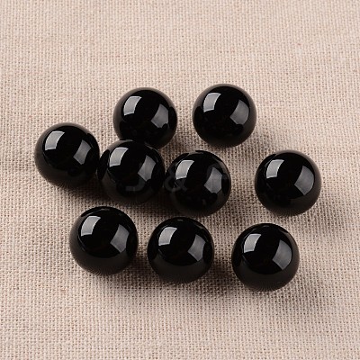 Natural Dyed & Heated Black Onyx Round Ball Beads G-I174-16mm-11-1