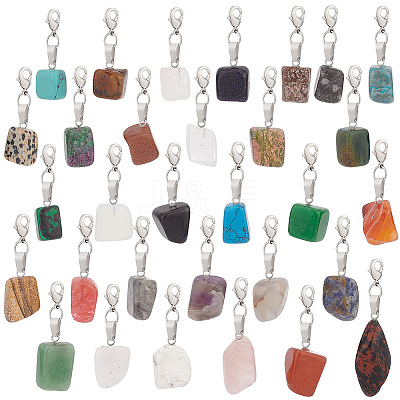 Gemstone Nuggets Pendant Decoration HJEW-AB00382-1