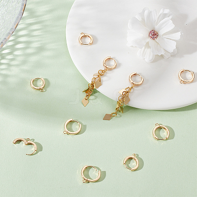 20Pcs 2 Style Brass Hoop Earring Findings KK-AR0003-24-1