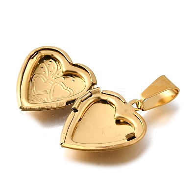 316 Stainless Steel Locket Pendants STAS-C123-02B-G-1