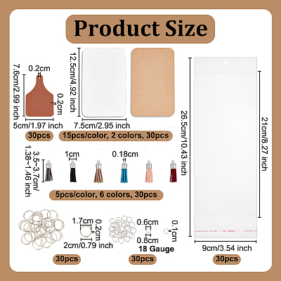 30Pcs PU Leather Label Tags DIY-OC0014-24-1