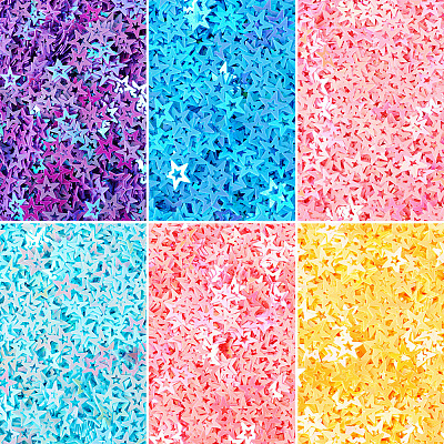 120G 6 Colors Plastic Sequins Beads PVC-TA0001-05A-1