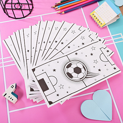 15Pcs Football Pattern Paper Bakery Bags ABAG-TA0002-32A-1