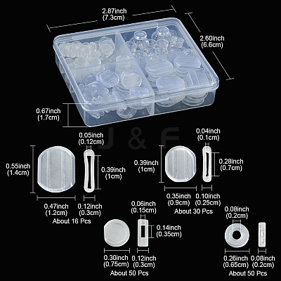 146Pcs 4 Style PVC & Silicone Comfort Clip on Earring Pads KY-FS0001-19-1
