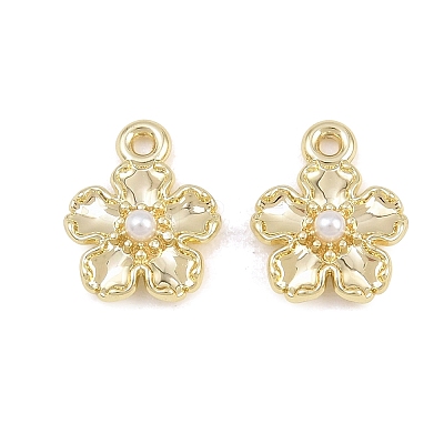 Alloy with ABS Plastic Pearl Charms AL-CBA415D-22G-1